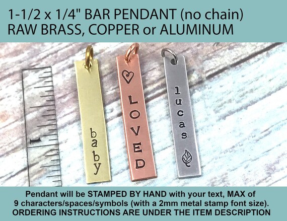 Custom Engraved Raw Brass Single Initial or Name Charms Custom Engraved Raw Brass Single Initial or Name Charms