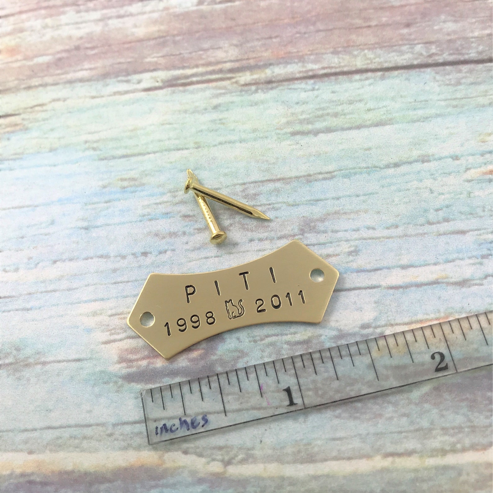 Rustic Name Plate for Pet Cremation Box Hand Stamped Etsy