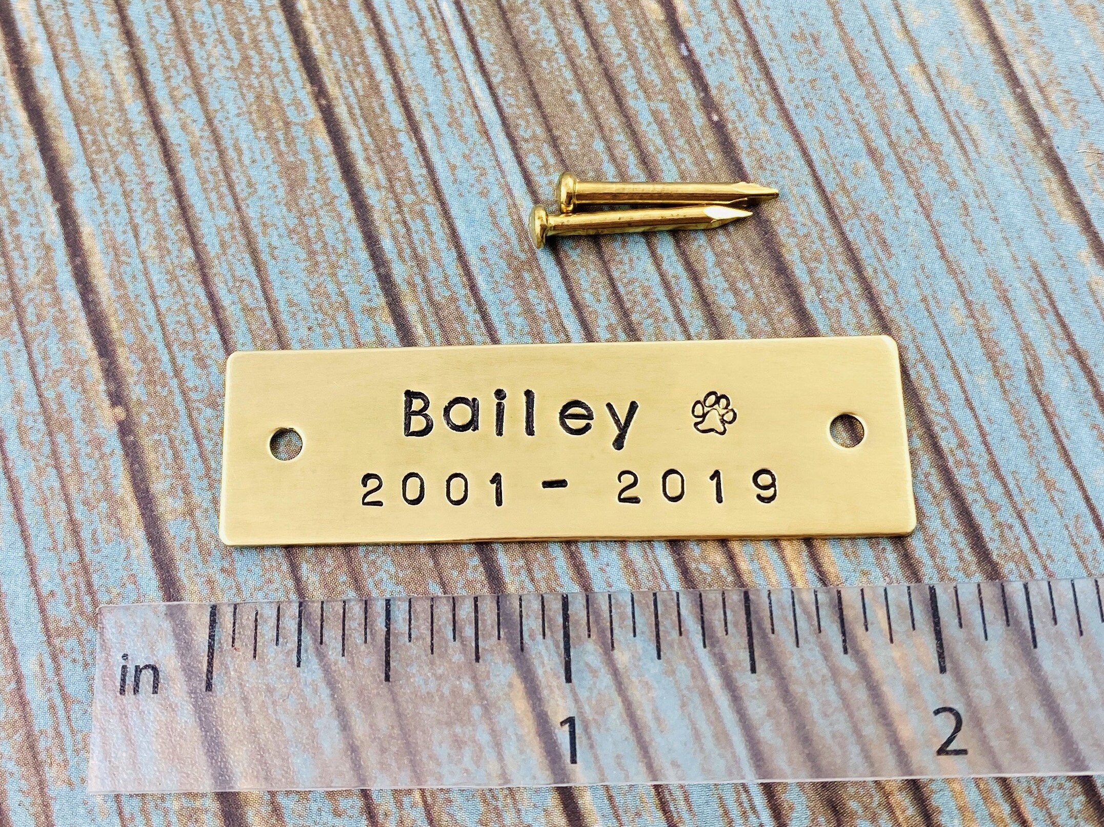 Rustic Metal Name Plate for Pet Cremation Box Hand Stamped Etsy