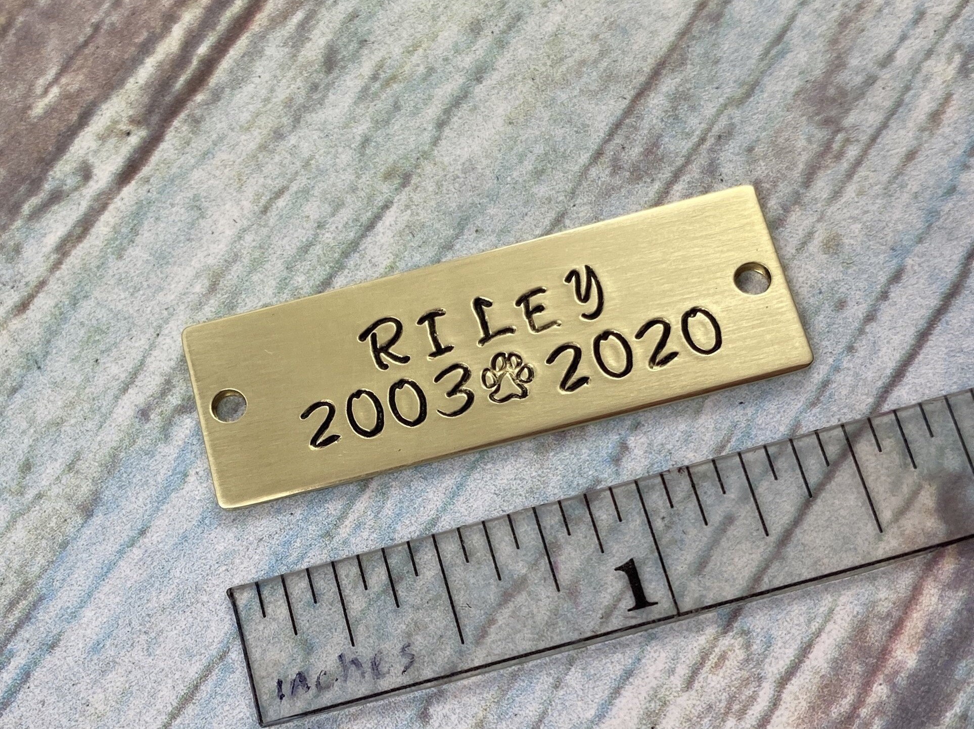 Rustic Metal Name Plate for Pet Cremation Box Hand Stamped Etsy