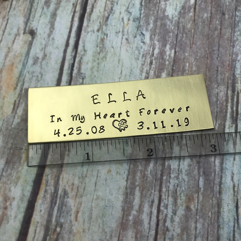 Rustic Metal Name Plate for Pet Cremation Box Hand Stamped Etsy