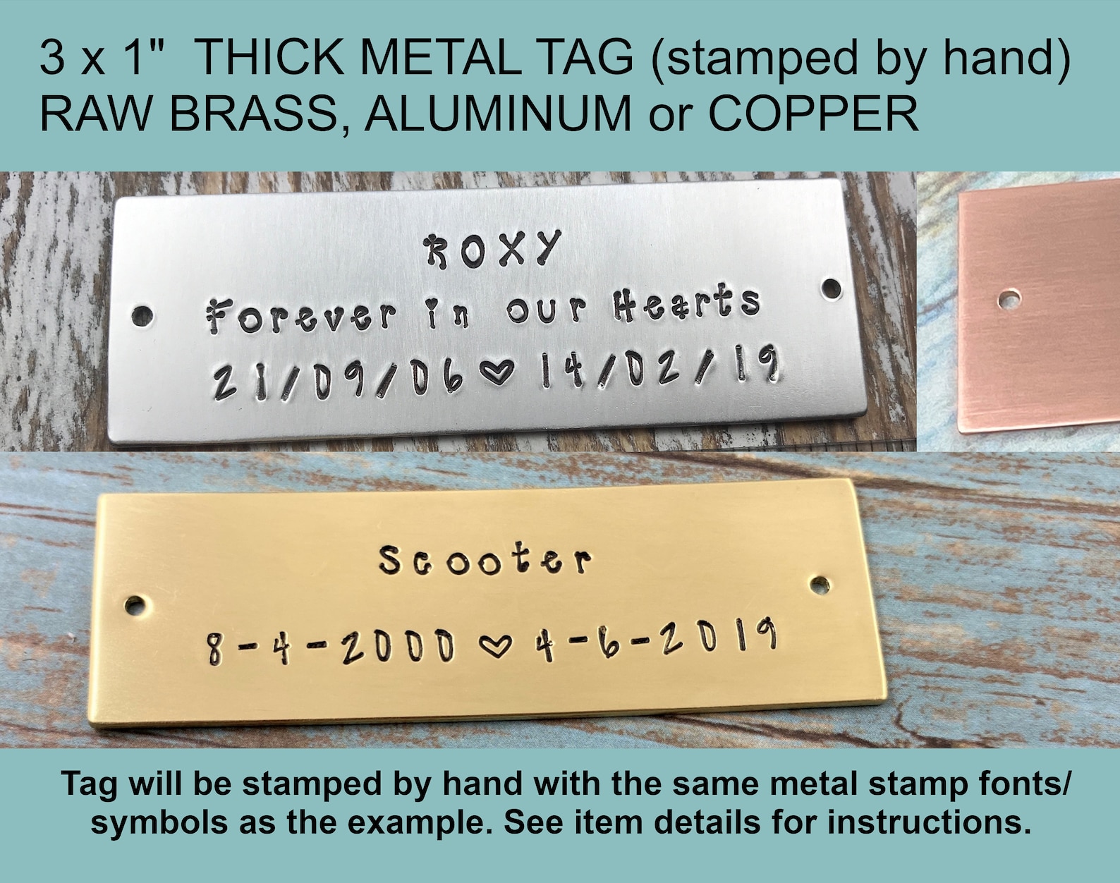 Rustic Metal Name Plate for Pet Cremation Box Hand Stamped Etsy