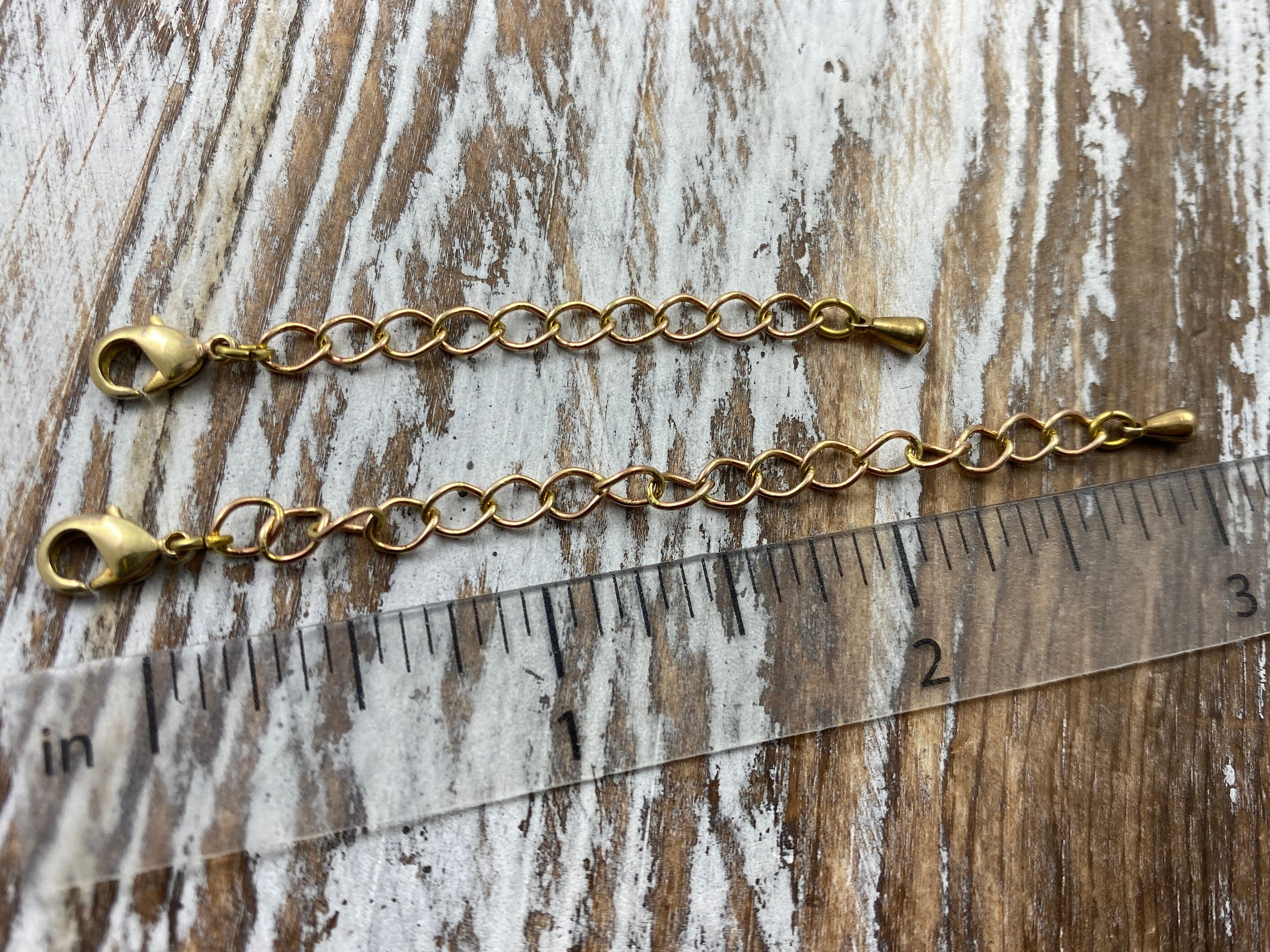Raw Brass Chain Extender Gold Tone 