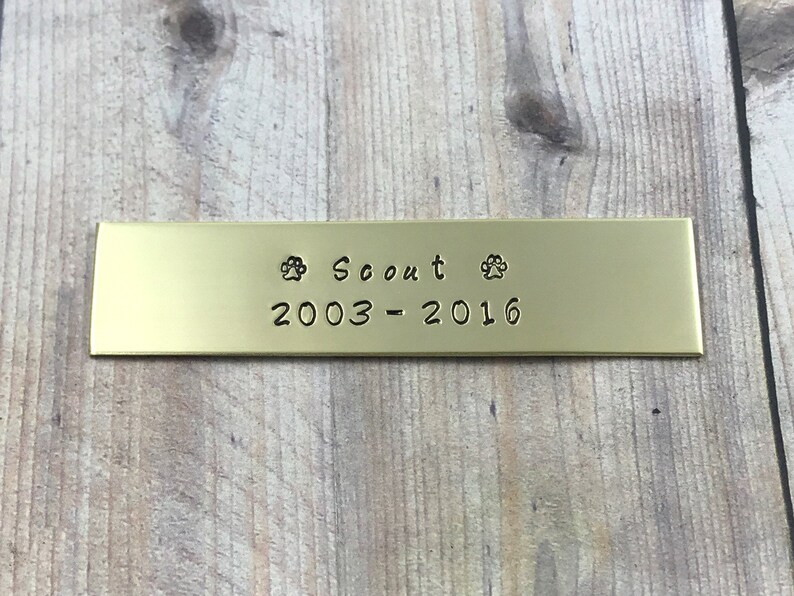 Rustic Metal Name Plate for Pet Cremation Box Hand Stamped Etsy