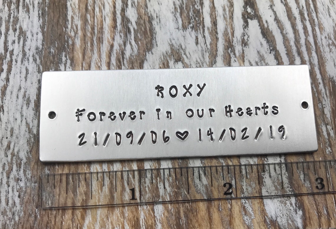 Rustic Metal Name Plate for Pet Cremation Box Hand Stamped Etsy