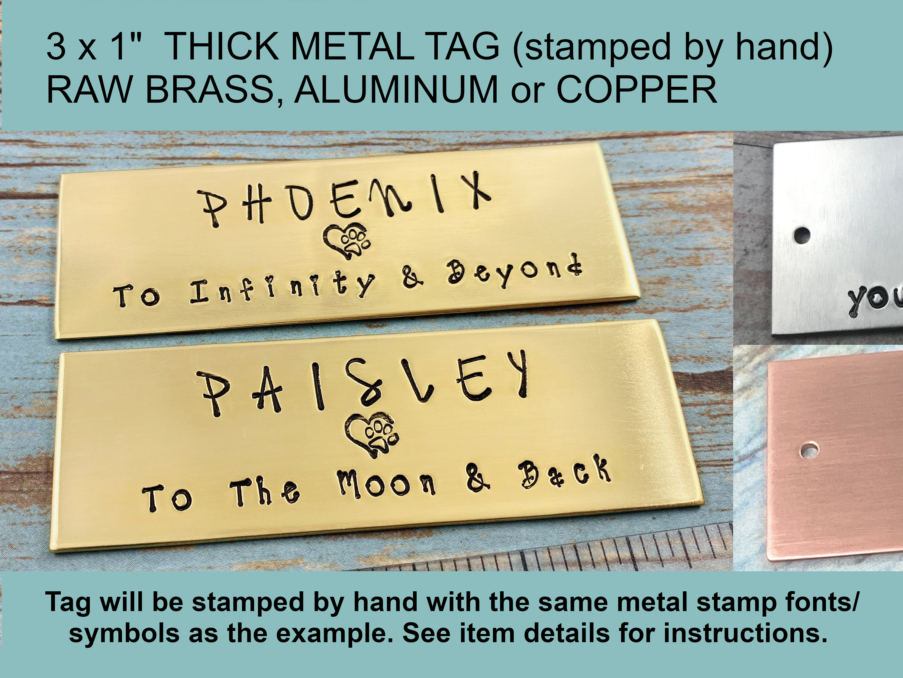 Rustic Metal Name Plate for Pet Cremation Box Hand Stamped Etsy