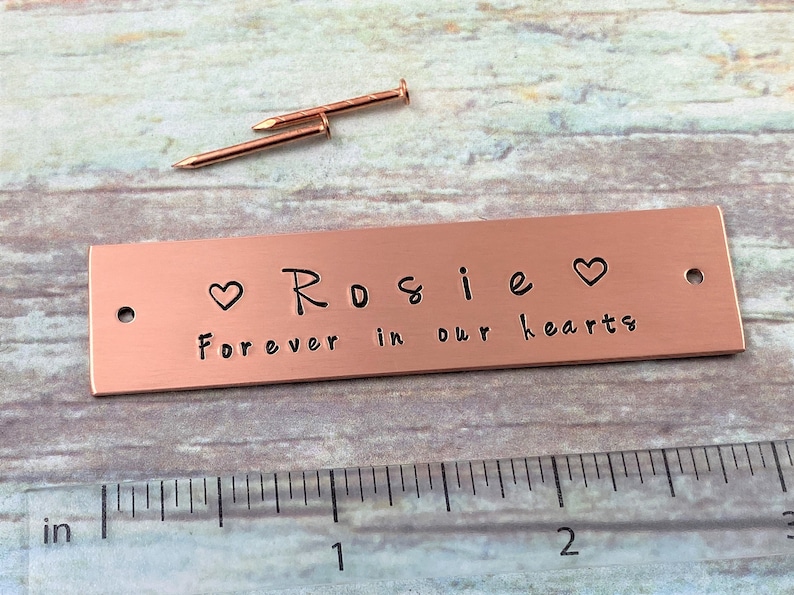 Rustic Metal Name Plate for Pet Cremation Box Hand Stamped Etsy