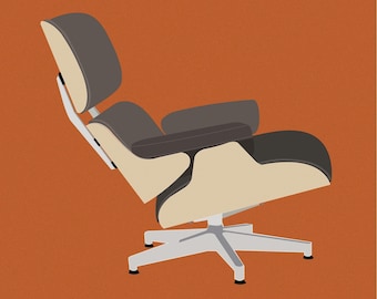 ART PRINT | Eames Lounge Chair Illustration