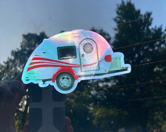 Holographic Red T@G  camper vinyl decal