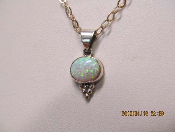 Sterling silver and opal pendent - image 2