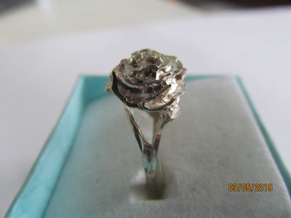 Rose sterling silver ring - image 4