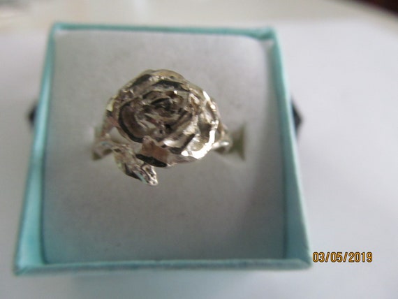 Rose sterling silver ring - image 1