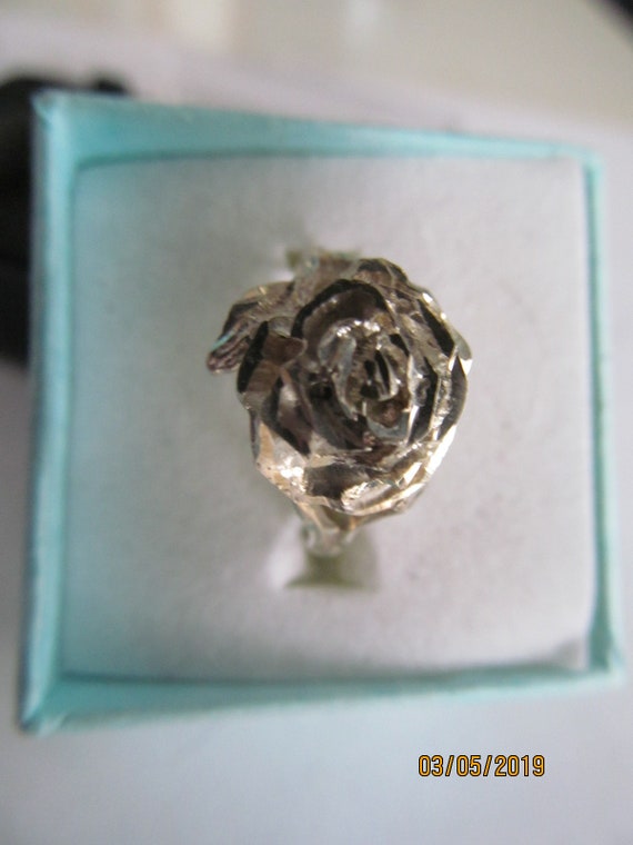Rose sterling silver ring - image 2
