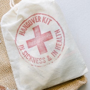 Hangover Kit Bag Set of 10 -4x6 Survival Kit-Bachelorette Party Favors -Wedding Bachelorette Party Favor Bags - Gift Bags 