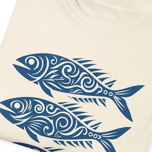 Tribal Fish Tee, Unisex Shirt, Ocean Animal Top, Fisherman Gift, Sea Life Tshirt, Fisherman Theme, Artistic Fish,  Beach Apparel