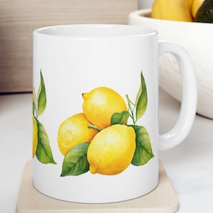 Lemon Ceramic Coffee Mug: Vibrant Kitchen Decor, Tea Lover Gift