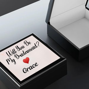 Personalized Bridesmaid Jewelry Box: Glossy Keepsake Gift