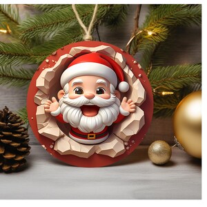 Décoration de père Noël 3D en céramique : décoration de Noël joyeuse