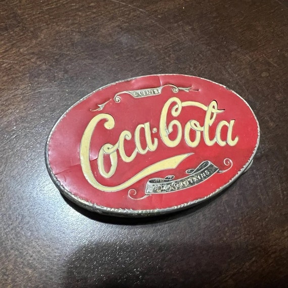 Vintage Coca Cola Silver Belt Buckle