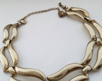 Monet Bracelet, Gold Bracelet, Chain Link Bracelet, Vintage Bracelet, Jewelry, Gift for Her, Vintage Jewelry