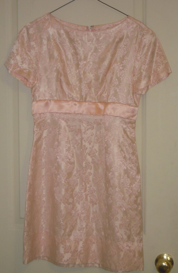 Vintage Dress, Mini Dress, Pink Brocade Dress, Pr… - image 4