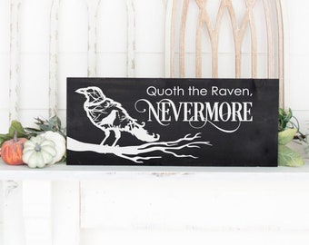 12x24 Pochoir vinyle Quoth the Raven Nevermore UNIQUEMENT