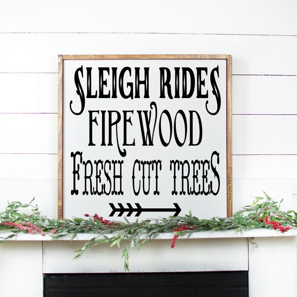 Sleighrides Firewood Trees One Time Use Vinyl STENCIL ONLY