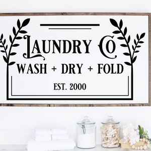 Large 24x36 Laundry Co with Personalized Year Vinyl Stencil ONLY