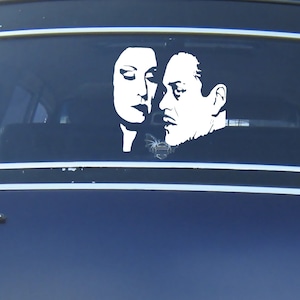 Gomez and Morticia Addams Vinyl Decal Sticker Goth Decals | Goth Car Decor | Goth Car Accessory | Spooky Car Decal | Halloween Decal For Car