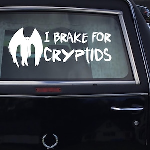 I Brake For Cryptids Vinyl Decal Sticker | Mothman Decal | Cryptid Accessories | Cryptid Decal Sticker | Laptop Decal | Tumbler Decal