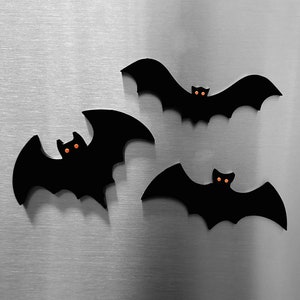 Fledermaus-Kühlschrank-Magnete | Gruseliges Dekor | Gothic Küche Dekor | 3er Set Halloween Magnete | Mumie | Fledermaus | Grauen | Mottenmann