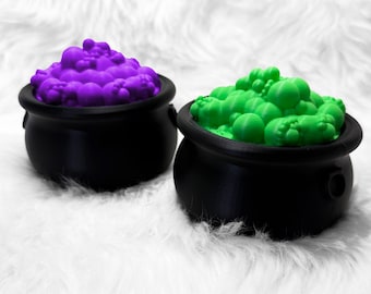 Witch Cauldron 3D Printed Locking Box | Halloween | Jewelry Box | Spooky Gift | Goth Gift | Bubbling Cauldron | Spooky Decor