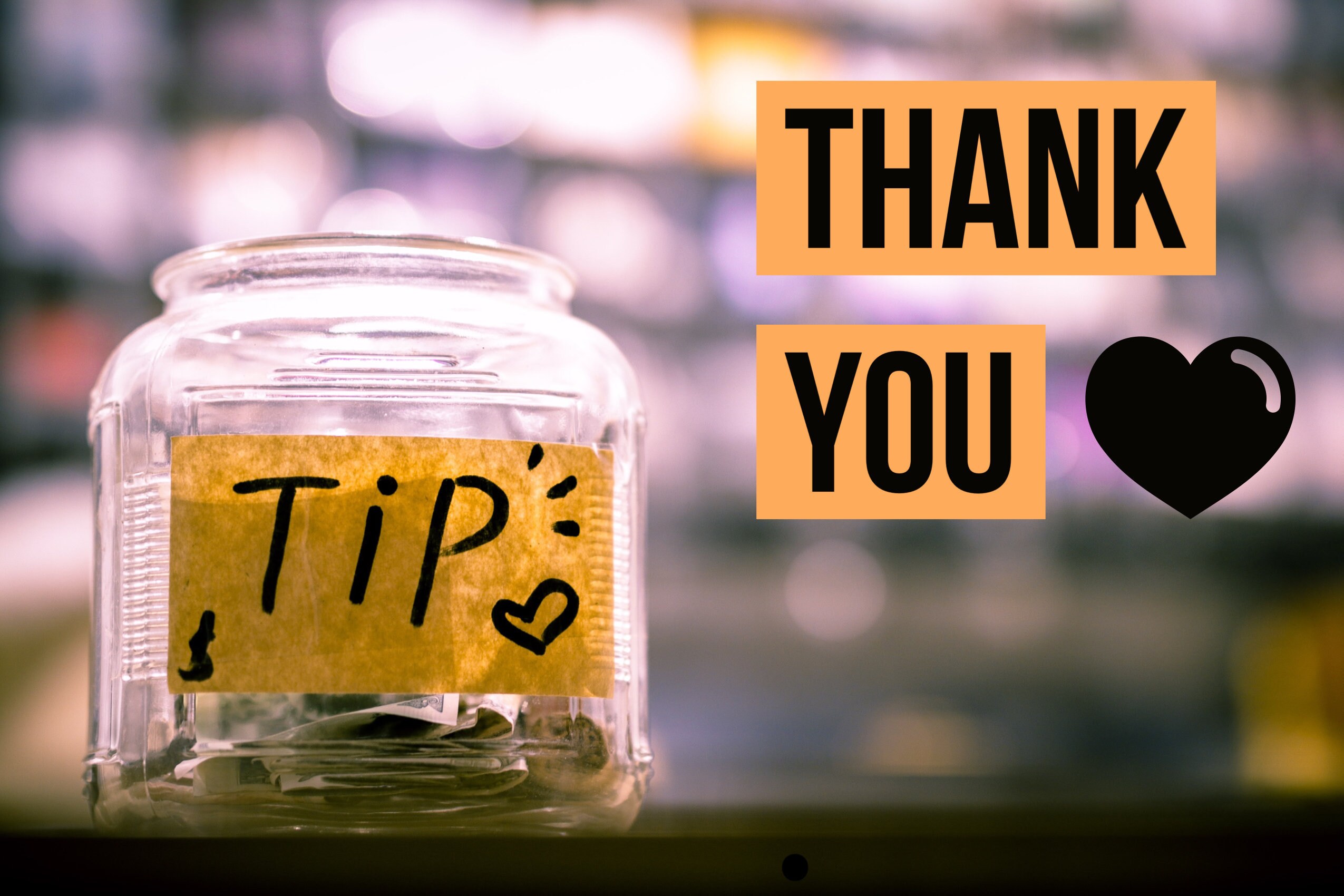 Tip Jar Thank you 3 Etsy