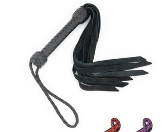 BDSM Mini Flogger and Fetish Massager - 3 Colours -  Suede Travel Flogger
