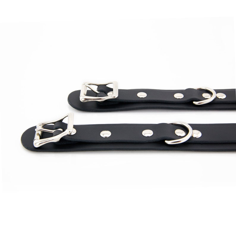 Standard Mini Läderhandbojor och Bondage Fästbojor för BDSM-lek bild 3