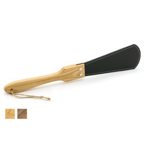 Beaver Tail Spanking Paddle - Black Leather - BDSM bondage fetish play