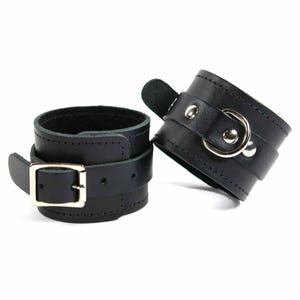Ego Cuffs - Leather, Stitched, Suede Lined