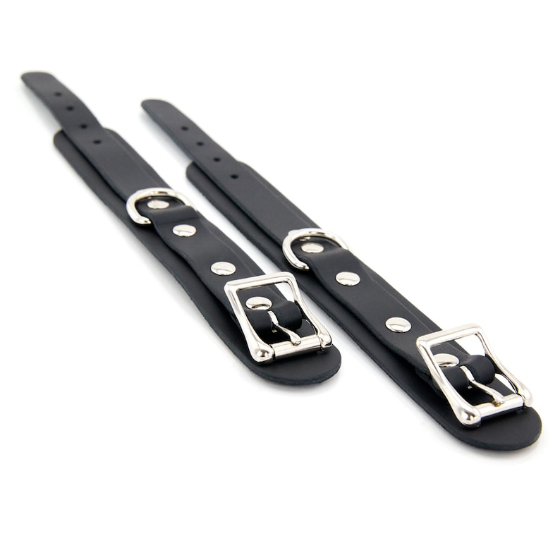 Standard Mini Läderhandbojor och Bondage Fästbojor för BDSM-lek bild 4