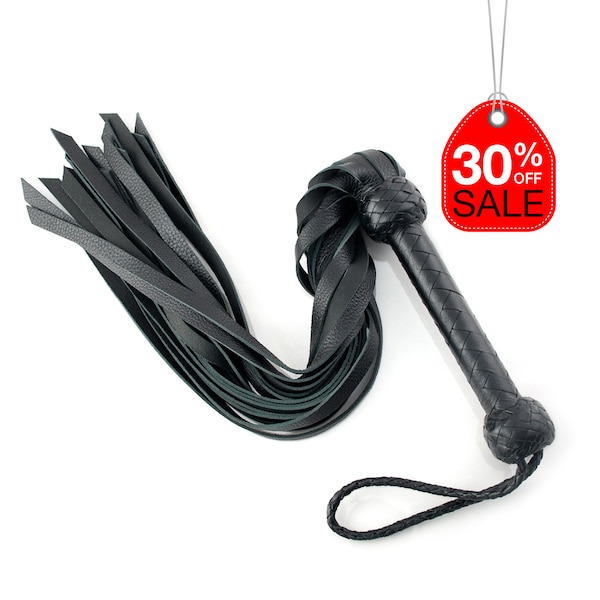 BDSM Buffalo Flogger - Leather Flogger and Bondage Spanking Gear - Balanced Handle for BDSM Fetish Enthusiasts