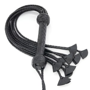 Cat-O-Nine Tails Leather Flogger for Slave Whipping BDSM Fetish Spanking Braided Bondage Whip for BDSM Enthusiast image 3