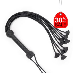 Cat-O-Nine Tails Leather Flogger for Slave Whipping BDSM Fetish Spanking Braided Bondage Whip for BDSM Enthusiast image 1