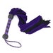 BDSM Leather and Suede Flogger - Spanking Fetish Gear for BDSM Enthusiasts - Purple and Black