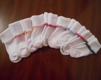 Socks for Baby and Toddler with hand sewn decorative trim