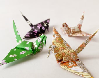 1000 3" Origami Paper Cranes, Japanese Pattern Chiyogami Senbazuru, Wedding Decor, 1 Year Paper Anniversary, Event and Party Decoration