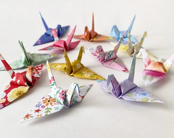 1000 3" Origami Cranes, Floral Pattern Senbazuru, Paper Cranes for Wedding Decor, 1 Year Paper Anniversary, Event and Party Decoration