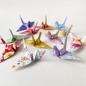 1000 3" Origami Cranes, Floral Pattern Senbazuru, Paper Cranes for Wedding Decor, 1 Year Paper Anniversary, Event and Party Decoration