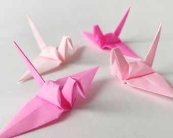 1000 3" Origami Paper Cranes, Pink Tones Senbazuru, Wedding Decor, 1 Year Paper Anniversary, Event and Party Decoration