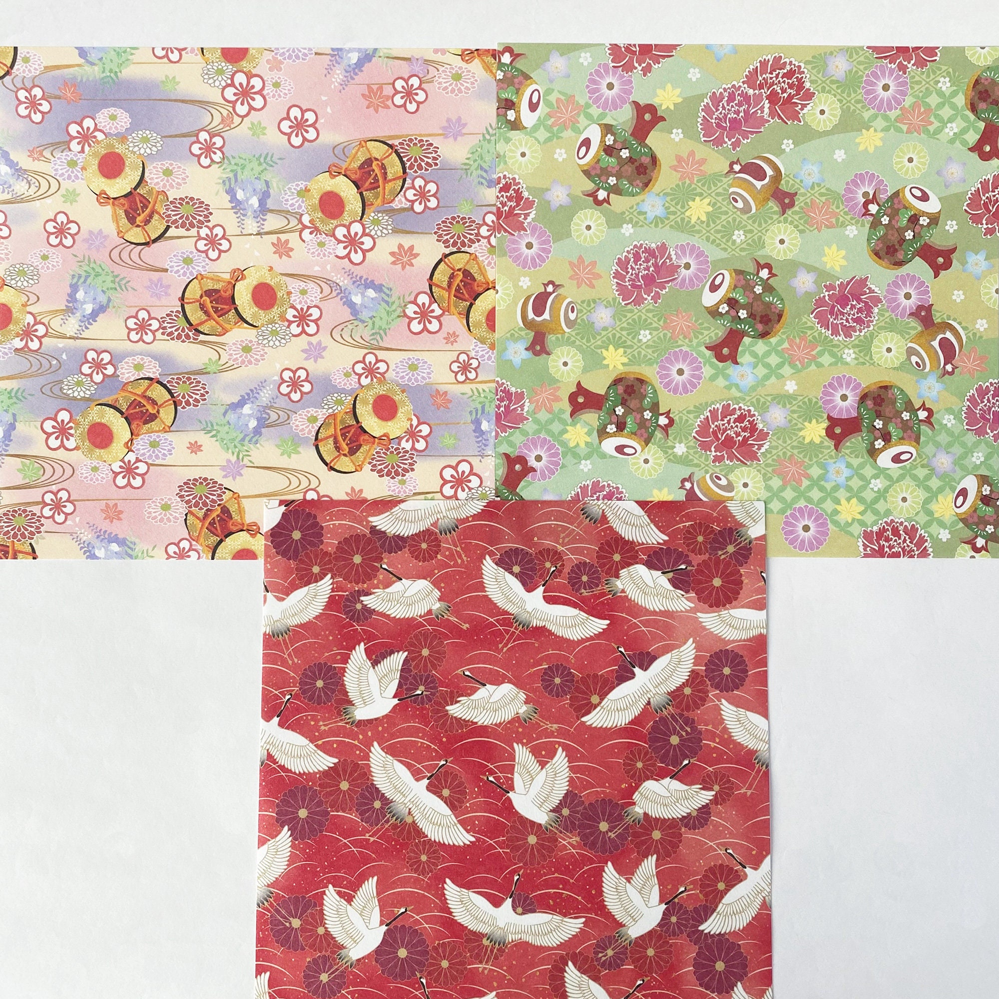 100枚の6インチ折り紙折り鶴、和柄の鶴、結婚式の装飾、1周年記念紙