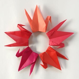 100 6 Origami Paper Cranes, Red Tones Tsuru, Wedding Decor, 1 Year ...