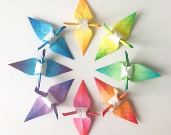 1000 3" Origami Cranes, Rainbow Colors Senbazuru, Paper Cranes for Wedding Decor, 1 Year Paper Anniversary, Event and Party Decoration